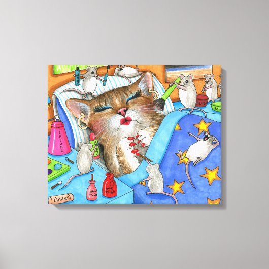 Funny Cat 508 Maus Make-up Poster Leinwanddruck (Vorderseite)