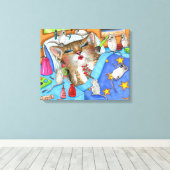 Funny Cat 508 Maus Make-up Poster Leinwanddruck (Insitu (Holzboden))