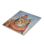 Funny Cat 629 Winterschnee Fliese (Seite)