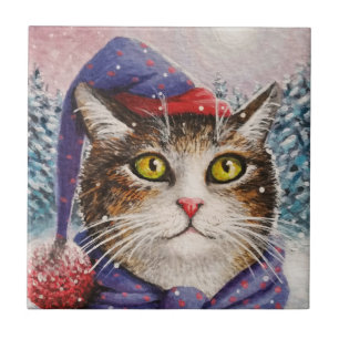 Funny Cat 631 Winterschnee Fliese