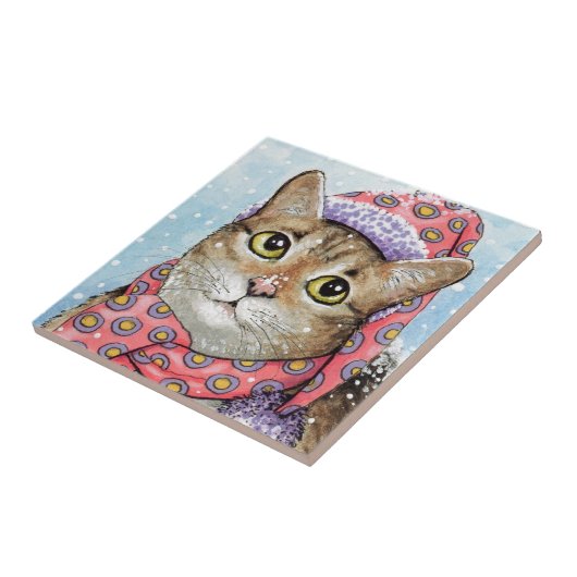 Funny Cat 642 Winterschnee Fliese (Seite)