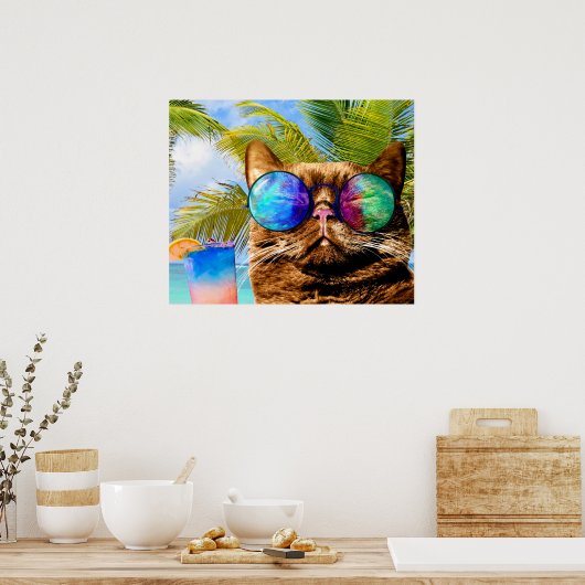 Funny Cat 675 Strand Poster (Küche)