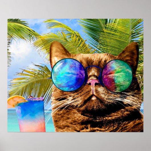 Funny Cat 675 Strand Poster (Vorne)