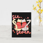 Funny Cat 67 Meme Six Seven Gen Alpha Slang Valent Karte (Gelbe Blume)