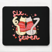 Funny Cat 67 Meme Six Seven Gen Alpha Slang Valent Mousepad (Vorne)