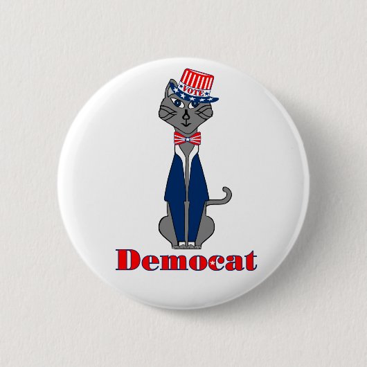 Funny Cat Abstimmung Demokratie in Politik Button (Vorderseite)