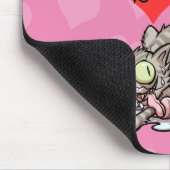 Funny Cat Add Your Own Text Crazy Catnip Cartoon Mousepad (Ecke)
