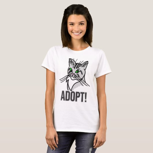 Funny Cat Adoptier T-Shirt (Vorne ganz)