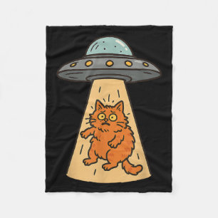 Funny Cat Alien Entführung Ufo Raumschiff Kitty Sc Fleecedecke