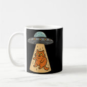 Funny Cat Alien Entführung Ufo Raumschiff Kitty Sc Kaffeetasse (Links)