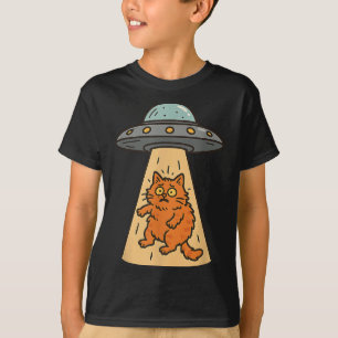 Funny Cat Alien Entführung Ufo Raumschiff Kitty Sc T-Shirt