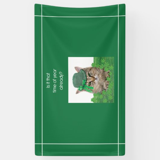 Funny Cat am St. Patrick's Day Banner (Vertikal)
