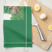 Funny Cat am St. Patrick's Day Geschirrtuch (Viertel Falte)