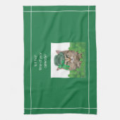 Funny Cat am St. Patrick's Day Geschirrtuch (Vertikal)