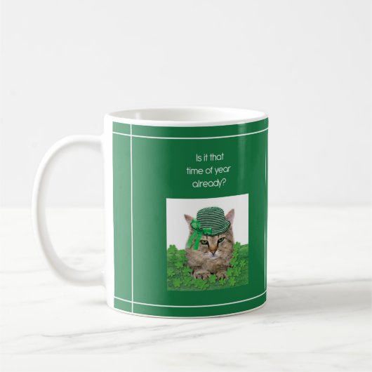 Funny Cat am St. Patrick's Day Kaffeetasse (Links)