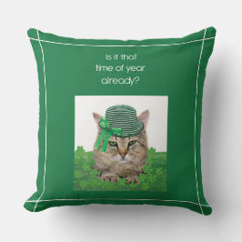 Funny Cat am St. Patrick's Day Kissen
