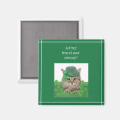 Funny Cat am St. Patrick's Day Magnet (Vorderseite/Rückseite)