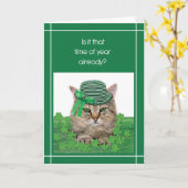 Funny Cat am St. Patrick's Day mit Green Hat Krawa Karte (Gelbe Blume)
