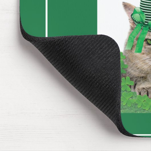 Funny Cat am St. Patrick's Day Mousepad (Ecke)