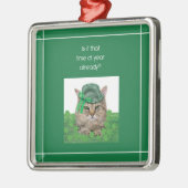 Funny Cat am St. Patrick's Day Ornament Aus Metall (Links)