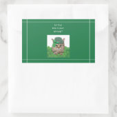 Funny Cat am St. Patrick's Day Rechteckiger Aufkleber (Tasche)