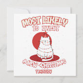 Funny Cat am wahrscheinlichsten ein neues Weihnach Einladung (Rückseite)