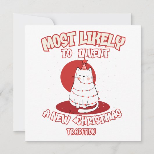 Funny Cat am wahrscheinlichsten ein neues Weihnach Einladung (Vorderseite)