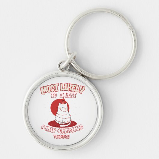 Funny Cat am wahrscheinlichsten ein neues Weihnach Schlüsselanhänger (Vorne)