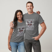 Funny Cat American Flag Vintag T-Shirt (Unisex)
