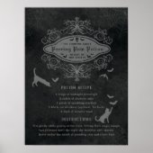 Funny Cat and Bats Tränke Rezept Spielerisches Hal Poster (Vorne)