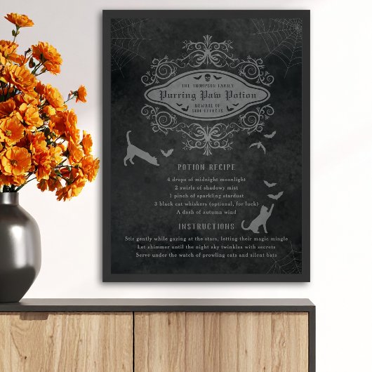 Funny Cat and Bats Tränke Rezept Spielerisches Hal Poster