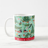 Funny Cat and Christmas Tree Custom Coffee Tasse (Links)