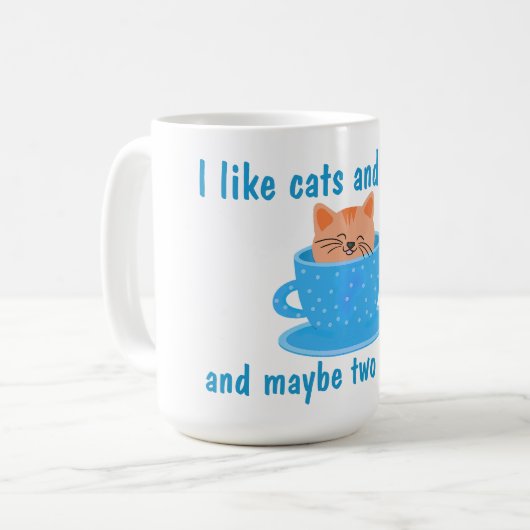 Funny Cat and Coffee Lover Kaffeetasse (Vorderseite Links)