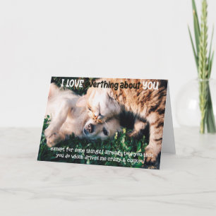 Funny Cat and Dog Birthday Card Karte