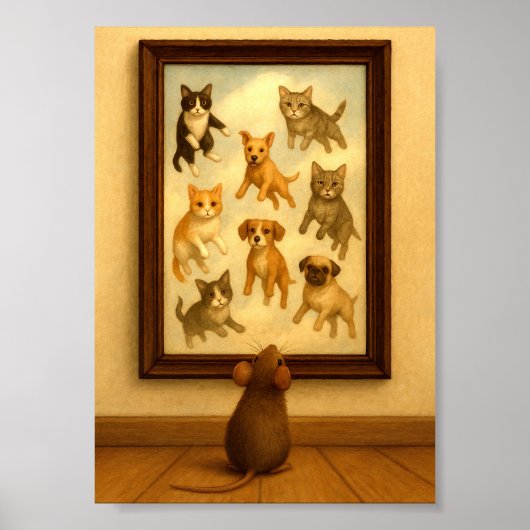 Funny Cat and Dog Wall Art Poster (Vorne)
