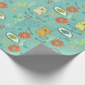 Funny Cat and Fish Geschenkpapier (Ecke)