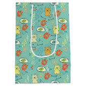 Funny Cat and Fish Mittlere Geschenktüte (Rückseite)