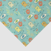 Funny Cat and Fish Seidenpapier (Detail)