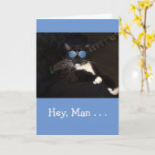 Funny Cat and Guitar Cancer support Karte (Gelbe Blume)