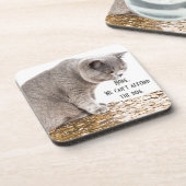 Funny Cat and Hund Sprichwort Getränkeuntersetzer (Linke Seite)