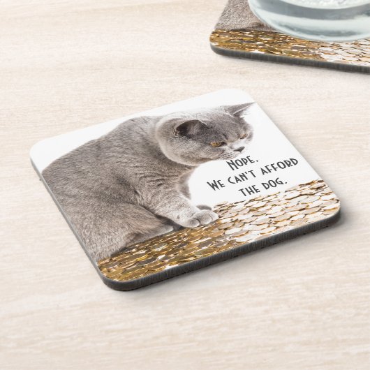 Funny Cat and Hund Sprichwort Getränkeuntersetzer (Linke Seite)