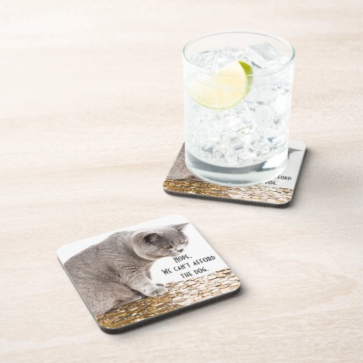 Funny Cat and Hund Sprichwort Getränkeuntersetzer (Rechte Seite)