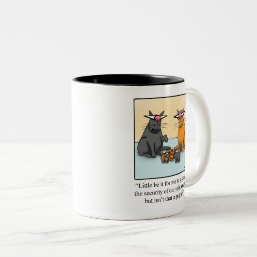 Funny Cat and Hunde Humor Tasse (VorderseiteRechts)