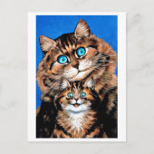 Funny Cat and Kitten, Louis Wain Postkarte (Vorderseite)