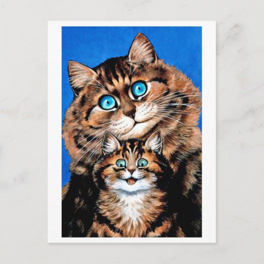 Funny Cat and Kitten, Louis Wain Postkarte (Vorderseite)