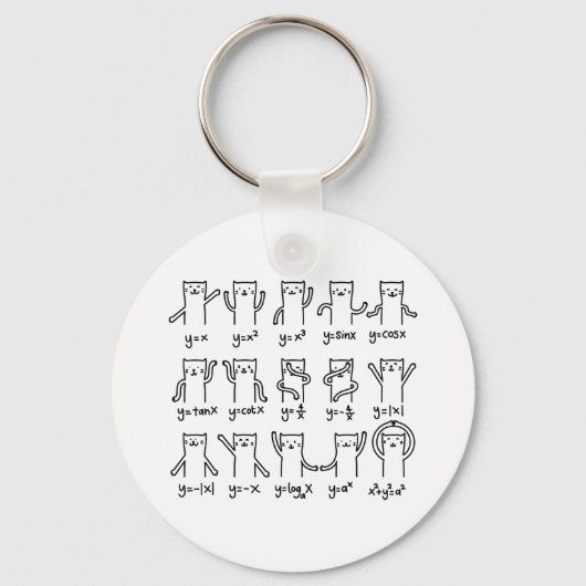 Funny Cat and Mathe, Cat and Algebra Lover, Funny Schlüsselanhänger (Vorderseite)