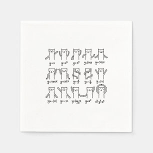 Funny Cat and Mathe, Cat and Algebra Lover, Funny Serviette