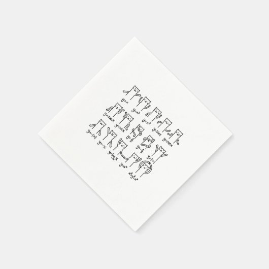 Funny Cat and Mathe, Cat and Algebra Lover, Funny Serviette (Ecke)