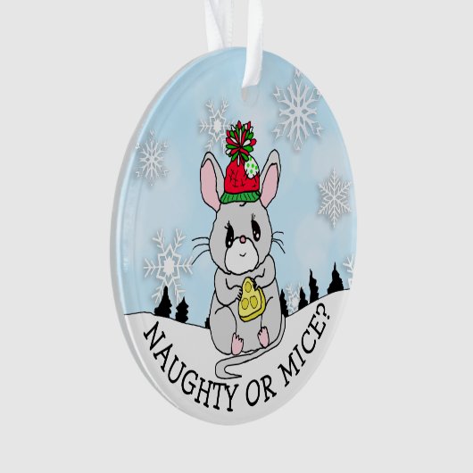 Funny Cat and Mouse Christmas Ornament (Vorderseite)