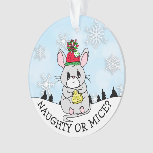 Funny Cat and Mouse Christmas Ornament (Vorderseite)